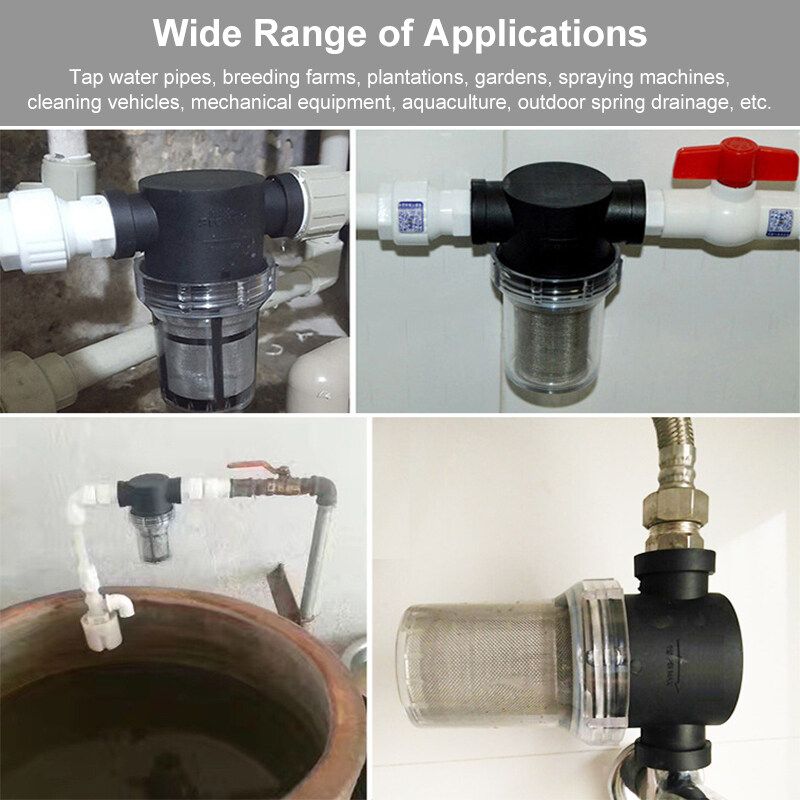 6 Size Tap Water Pipe Filtration Mesh Strainer Water Pump Filter Plastic Transparent F