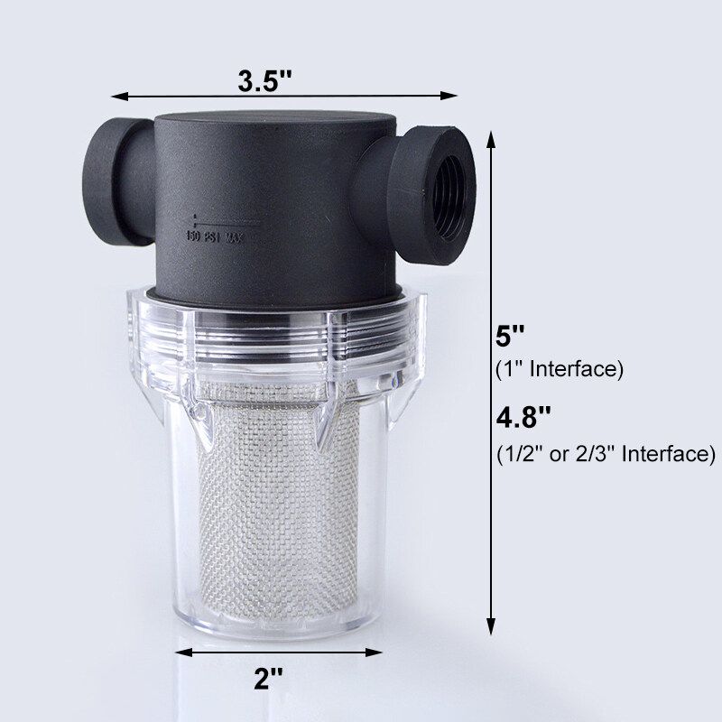 6 Size Tap Water Pipe Filtration Mesh Strainer Water Pump Filter Plastic Transparent F