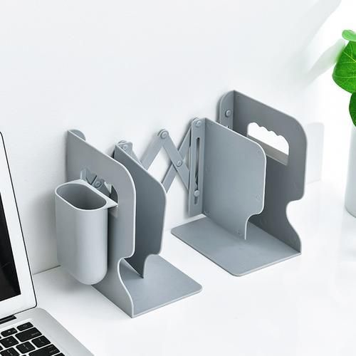 Adjustable Book Holder Bookends With Pen Holder Students Desk Magazine File Holder Organizer Office Book Stand Rack