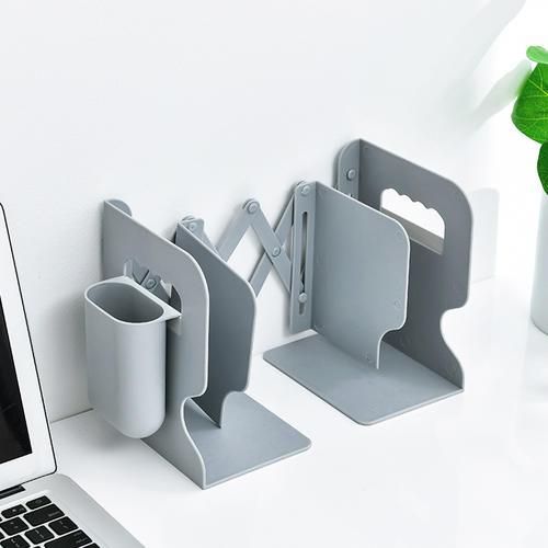 Adjustable Book Holder Bookends With Pen Holder Students Desk Magazine File Holder Organizer Office Book Stand Rack