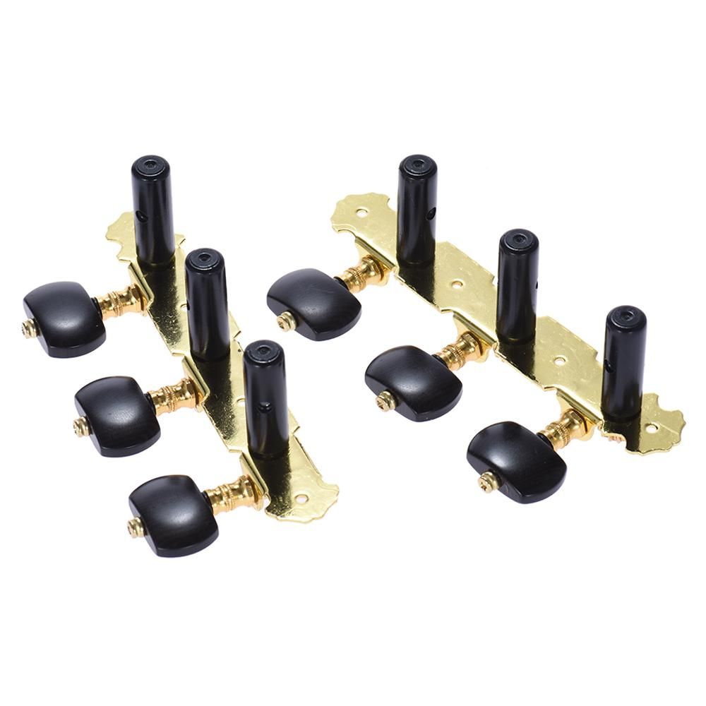 Alice 2 Pcs (L&R) Classical Guitar Tuning Peg Gold and Black Plated Acoustic Guitar Machine Heads 1 : 14 Tuning Keys Knobs String Tuners (AOS-020HV3P)
