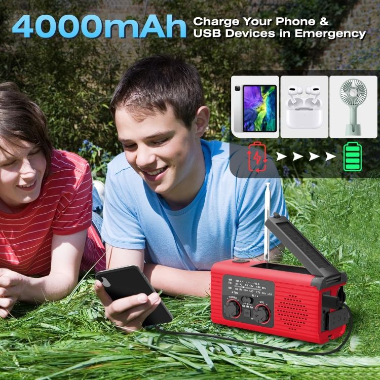 Solar Charging NOAA Emergency Weather Radio  318 Grey