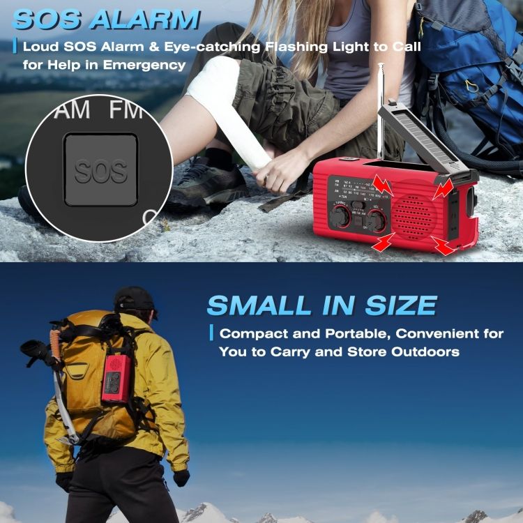 Solar Charging NOAA Emergency Weather Radio  318 Grey