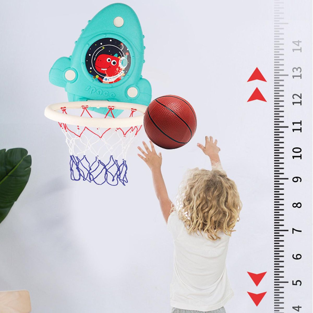 1 Set Basketball Stand Toys Rocket Design Basketball Training Toys Red