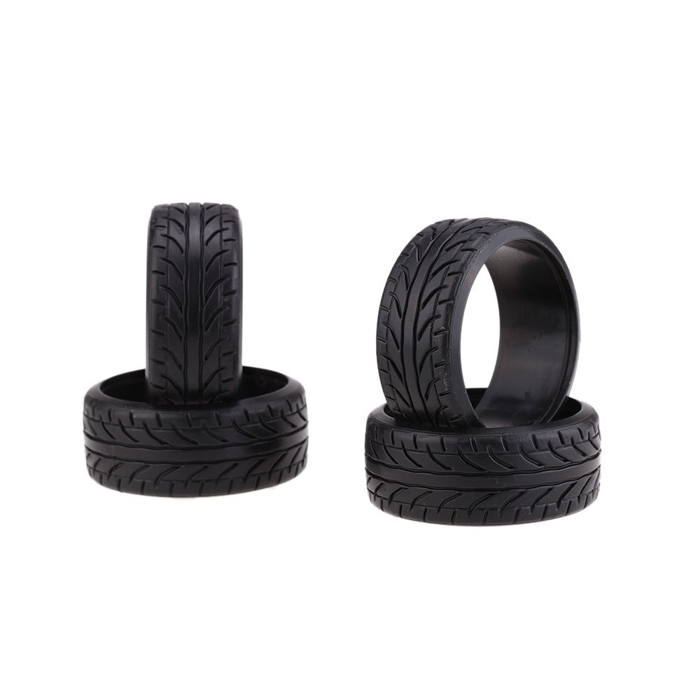 4Pcs/Set 1/10 Grain Drift Car Tires Plastic Hard Tyre For