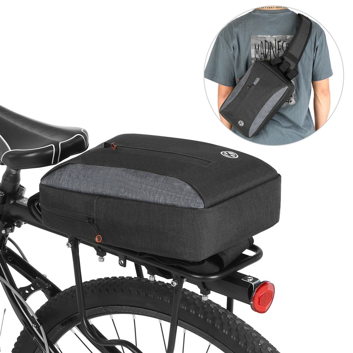 2-in-1 Bicycle Trunk Bag Casual Chest Sling Pack Bag Cycling