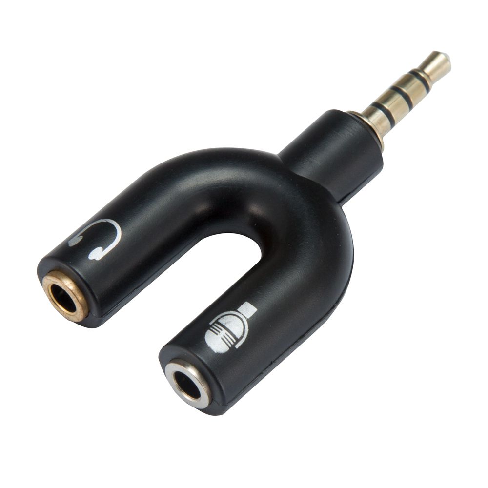 U Shape 3.5mm Y Headset Adapter Kit Jack Splitter For Audio Headphone And MIC