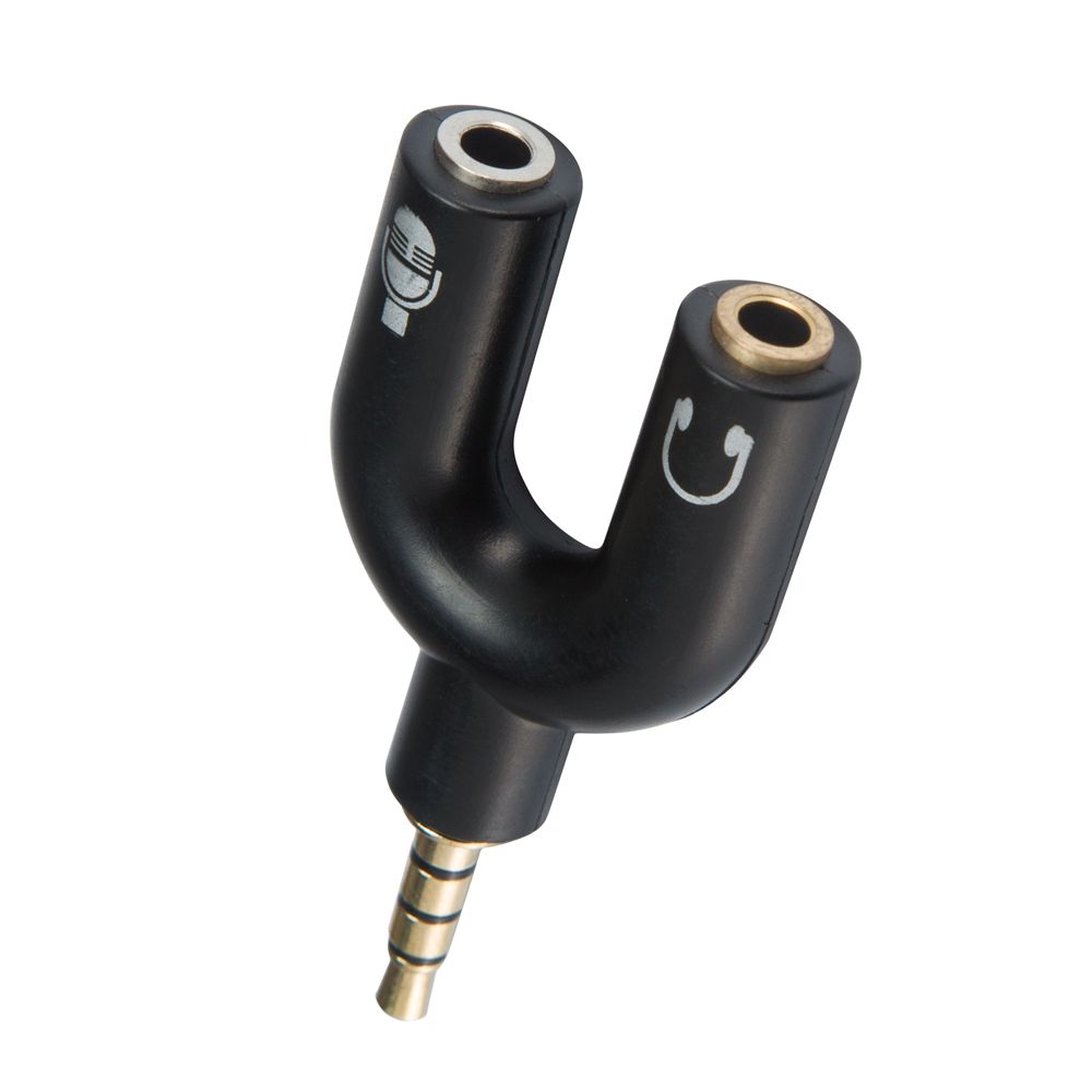 U Shape 3.5mm Y Headset Adapter Kit Jack Splitter For Audio Headphone And MIC
