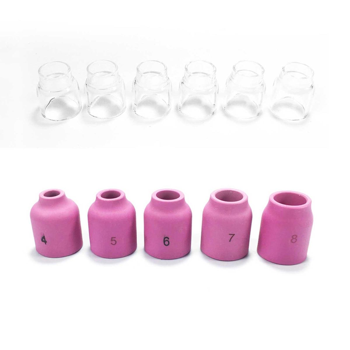 71Pcs Stubby Gas Lens Glass Cups O-rings Collets Gas Nozzles Kit for WP-17/18/26 TIG Welding Torch