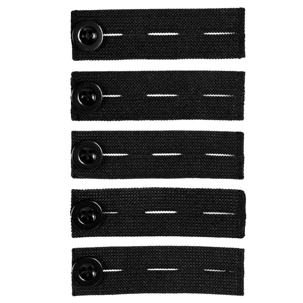 5x Waist Band Extenders Trousers Skirts Expander No Sew Hooks 3 Black