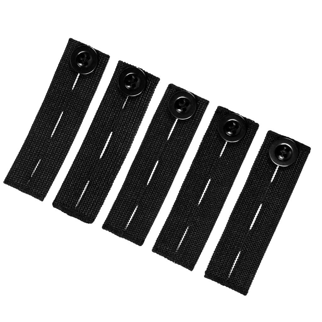 5x Waist Band Extenders Trousers Skirts Expander No Sew Hooks 3 Black