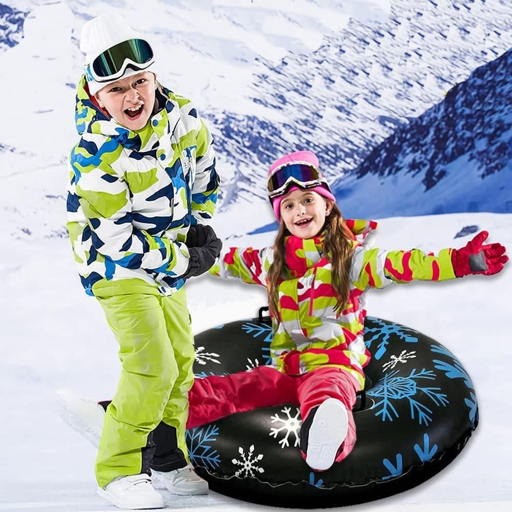 Snow Tube 47 Inch Snow Toys for Kids Winter Inflatable Snow