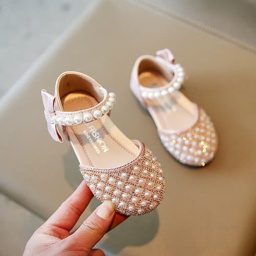 Big Girl Rhinestone Pearl Shoes - Pink