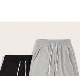 2 Plain Shorts - Grey And Black