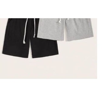 2 Plain Shorts - Grey And Black