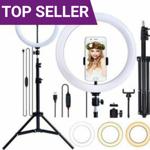 3 Colors Ring Light With Tripod Stand - 14inches