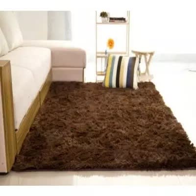 Plain Shaggy Center Rug - 120 X 160cm - Coffee Brown