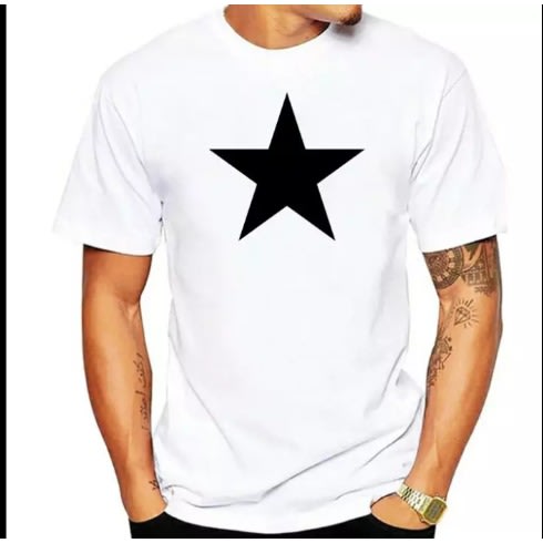 3 In 1 Star Print T-shirts - Black White Yellow