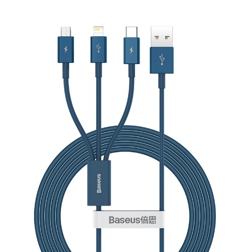 Fast Charging Data Multi Cable - 3.5a - 1.5m - Blue