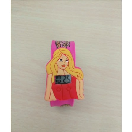 Girls Barbie Character Digital Watch- Fuscia Pink