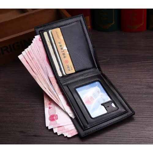 Business Leather Men's Wallet - 1pcs - Black