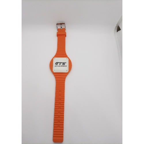 Silicone Round Wave Dots Electronic Digital Led Watch - Orange