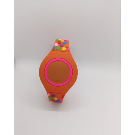 Silicone Round Wave Dots Electronic Digital Led Watch - Orange