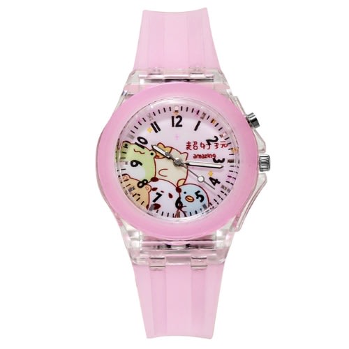 Cartoon Character Girls Illuminant Wristwatch with box