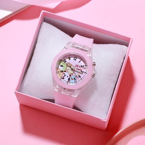 Cartoon Character Girls Illuminant Wristwatch with box