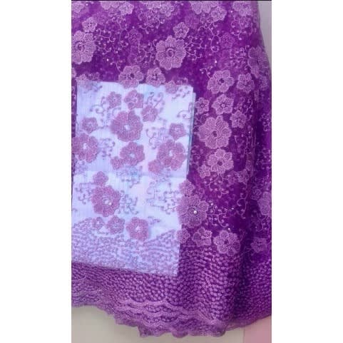 Net Lace Fabric - Purple - 5 Yards