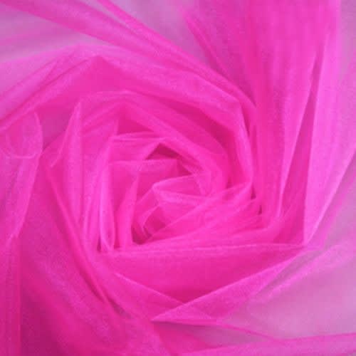Plain Organza Fabric Bridal Wear Material - 4 Yards - Pink