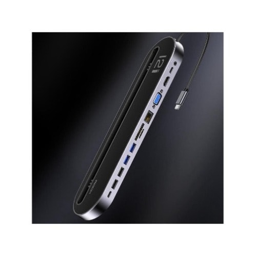 Ethernet Port + Vga + Hdmi Multi-function Hub Laptop Stand Base With Sd / Tf Card Slot
