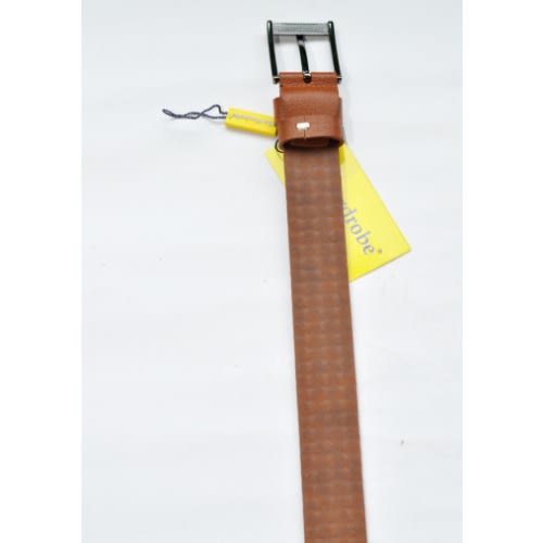 Leather Men Matted Pattern Belt-Brown-mb-9648 -Size: 110/44