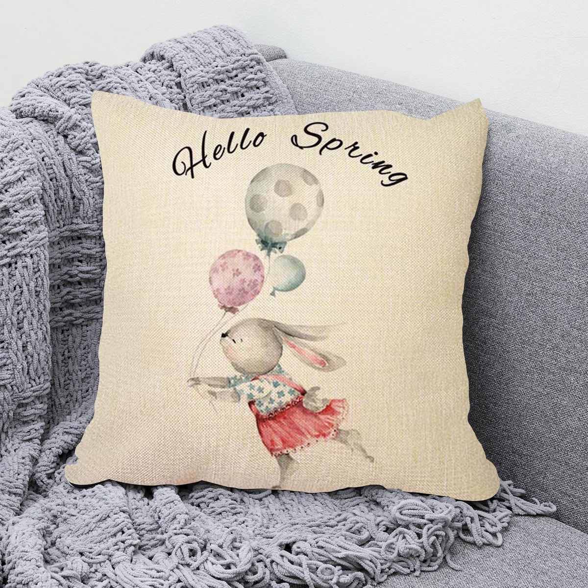 Throw Pillow Case Home Easter Pillow Cushion Cover