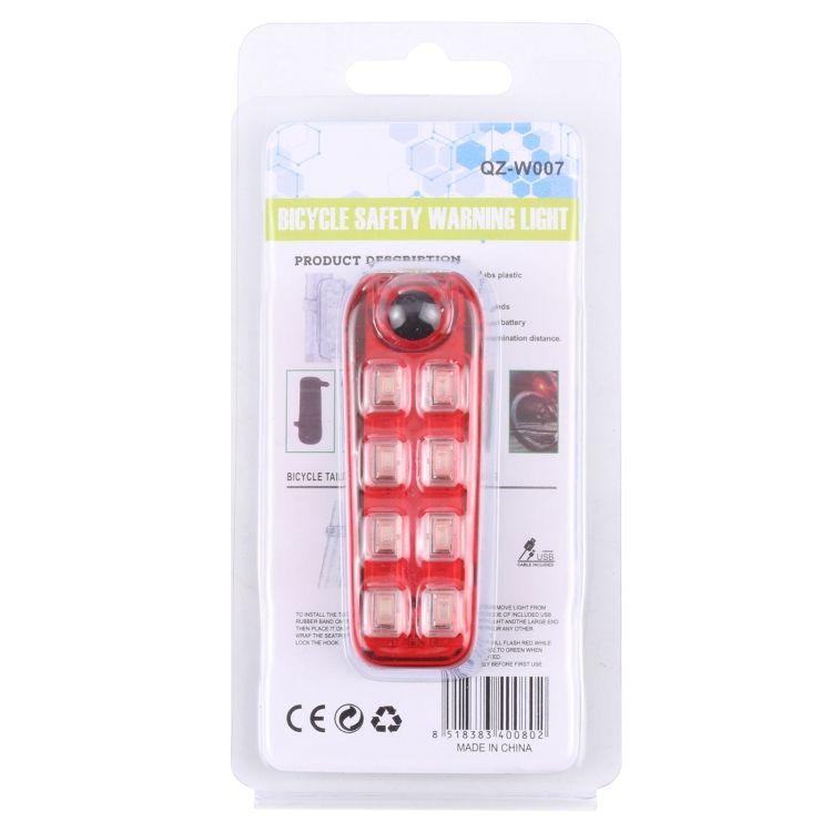 QZ-W007 Rechargeable Monochromatic Bicycle Tail Light