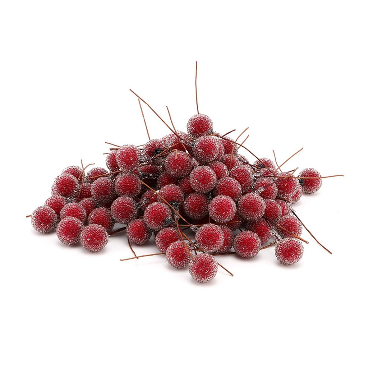 100pcs Artificial Berry Flower Mini Frosted Fruit Holly