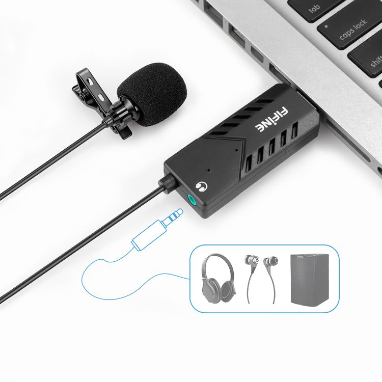 Fifine Lavalier Clip-On Cardioid Condenser Computer Mic