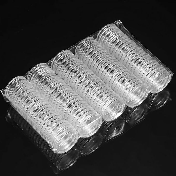 100Pcs Coin Holder Reusable Lightweight Acrylic Mini-Clear