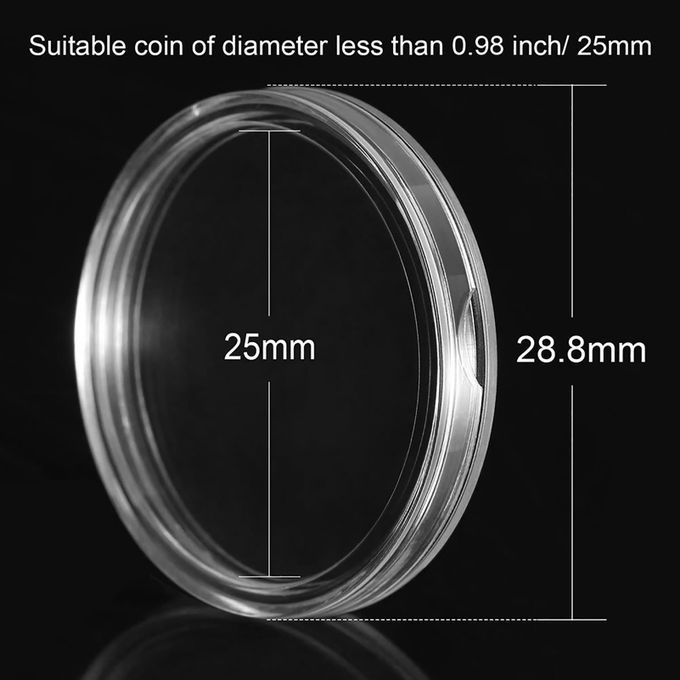 100Pcs Coin Holder Reusable Lightweight Acrylic Mini-Clear