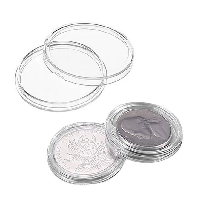 100Pcs Coin Holder Reusable Lightweight Acrylic Mini-Clear