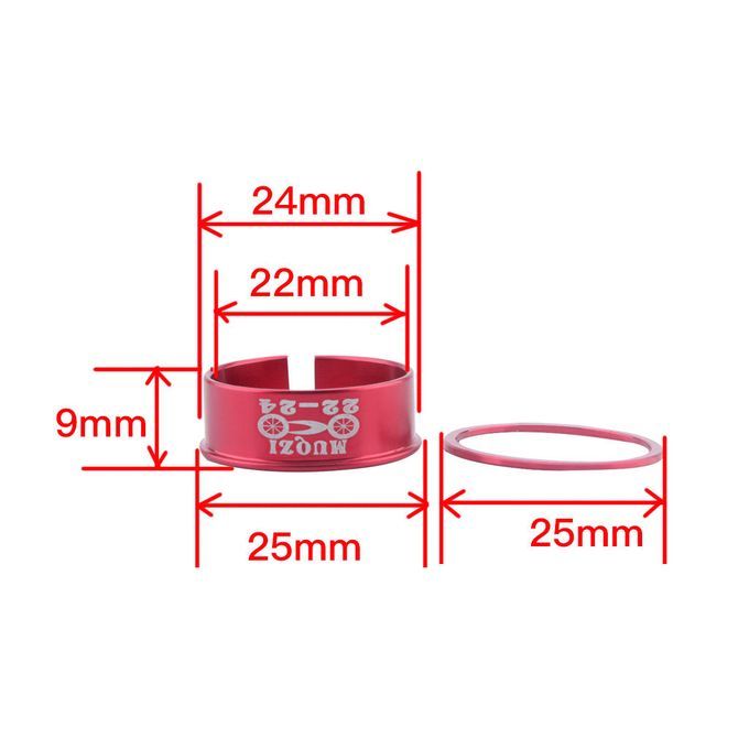Aluminium Alloy Bike Bottom Bracket Washer Bicycle Axis Adapter Red