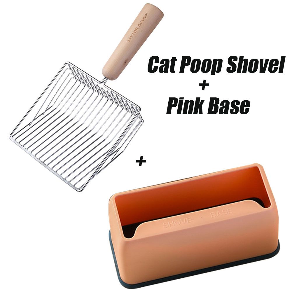 Pet Shovel Cat Litter Shovel Set Corrosion-Resistant Cat Cleaning Suppiles Cat Toilet-Pink Set
