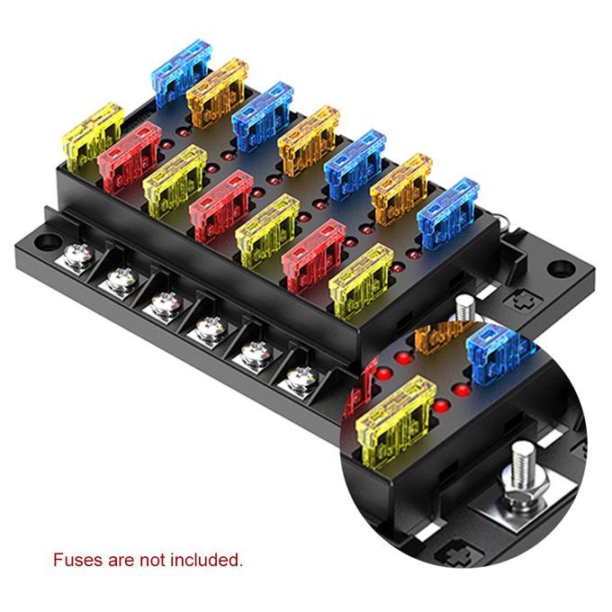 12 Way  Fuse Block Fuse Holder Box New 6 Circuit