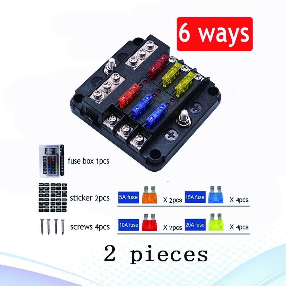 Fuse Box Holder For Car Boat Blade Fuse Holder Block 12V 24V Power Panel Board Camper RV