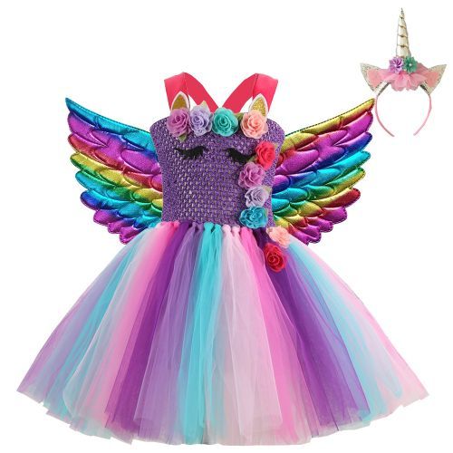 Girls Princess Dress [Flowers*festival Show*free Wings]-93506