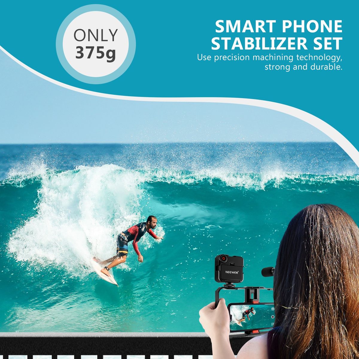 Smartphone Camera Video Micphone Rig Kit, Phone Video Stabilizer Grip With Video Microphone, Mini LED Video Light, Mini Tabletop Support Stand For Vlogging, Tutorials, YouTube Videos