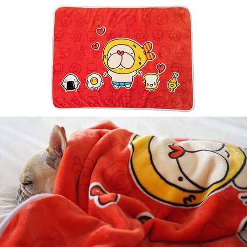 100*70CM Warm Flannel Pet Dog Cat Pad Blanket Warming  [Red]