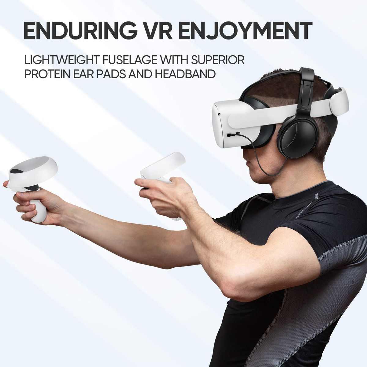 For Oculus Quest 2 VR Headset Earmuffs Noise Reduction Gaming Headphone Increase PC Games Immersion For Meta Quest 2 Accessories B