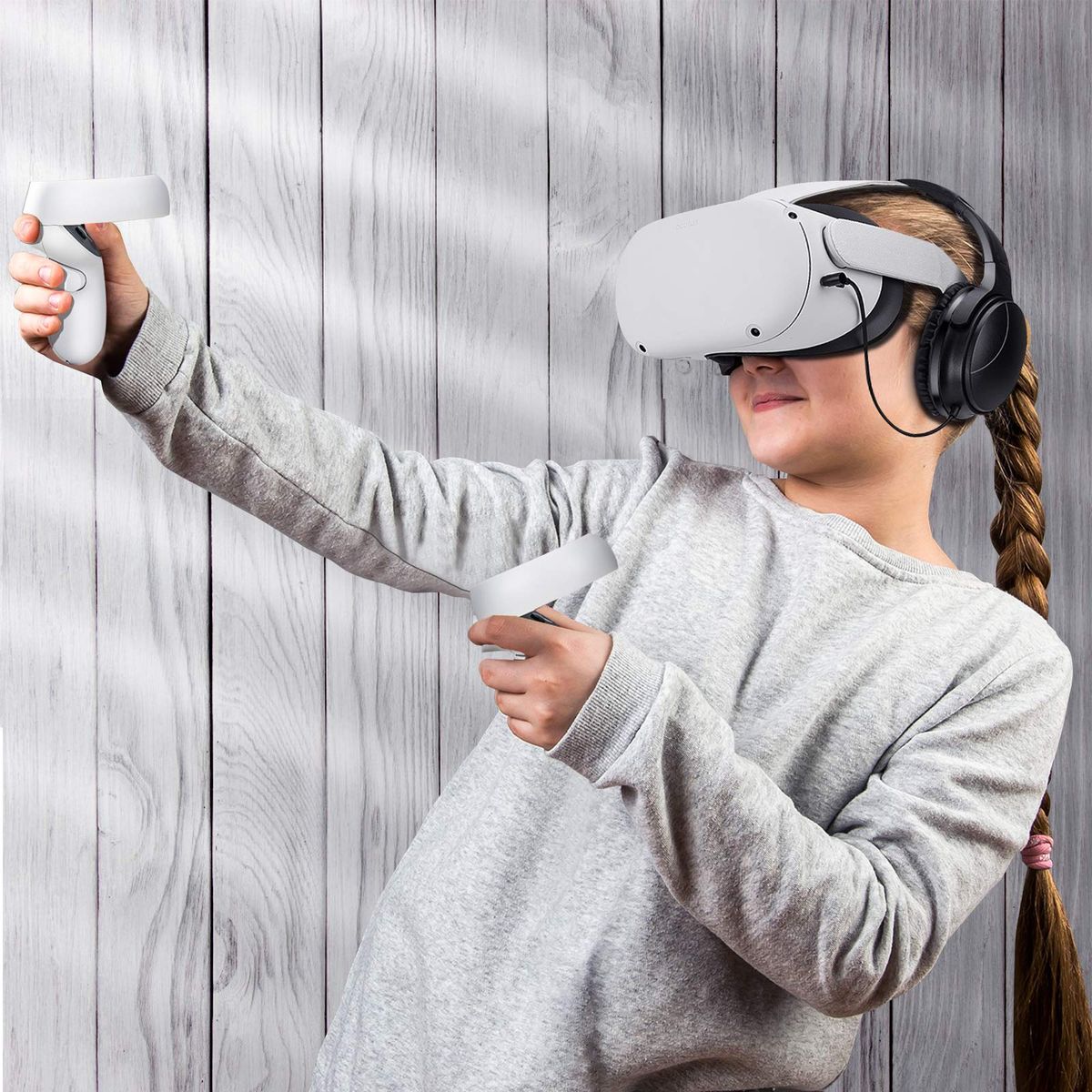 For Oculus Quest 2 VR Headset Earmuffs Noise Reduction Gaming Headphone Increase PC Games Immersion For Meta Quest 2 Accessories B