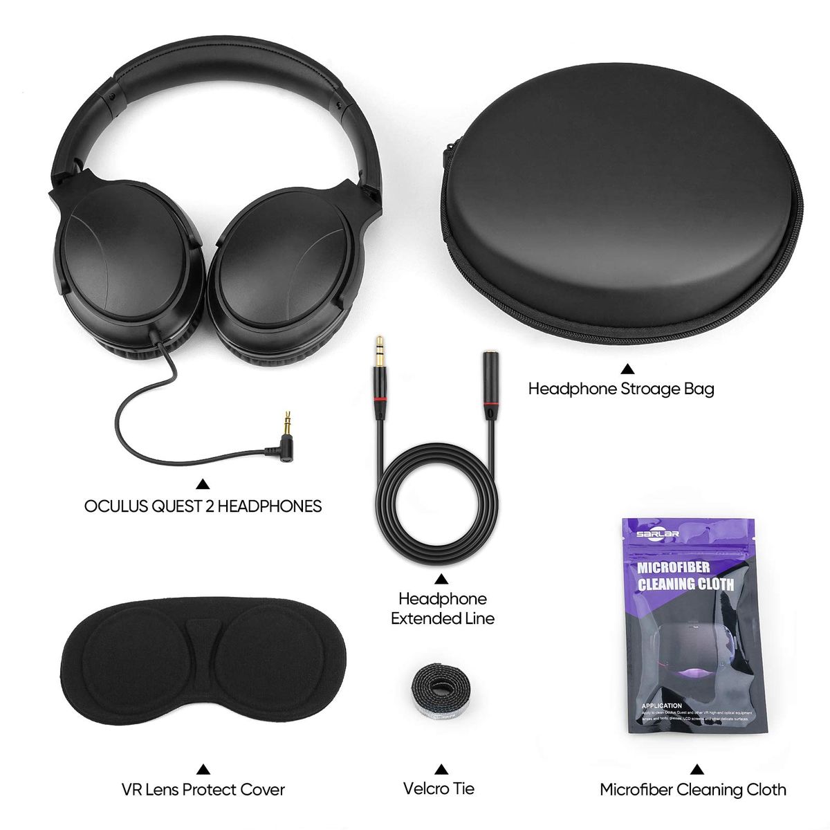 For Oculus Quest 2 VR Headset Earmuffs Noise Reduction Gaming Headphone Increase PC Games Immersion For Meta Quest 2 Accessories B